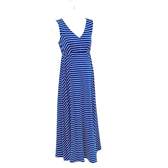 🎉Host Pic Isabel Maternity Maxi Dress Womens Size XS Blue White Stripe - Picture 9 of 9